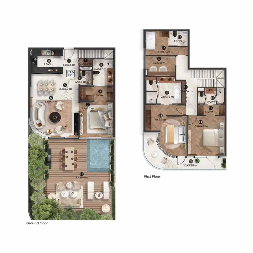 3-4 Bedroom Garden Villa