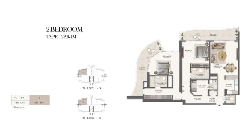 2-Bedroom + Maid Type 1