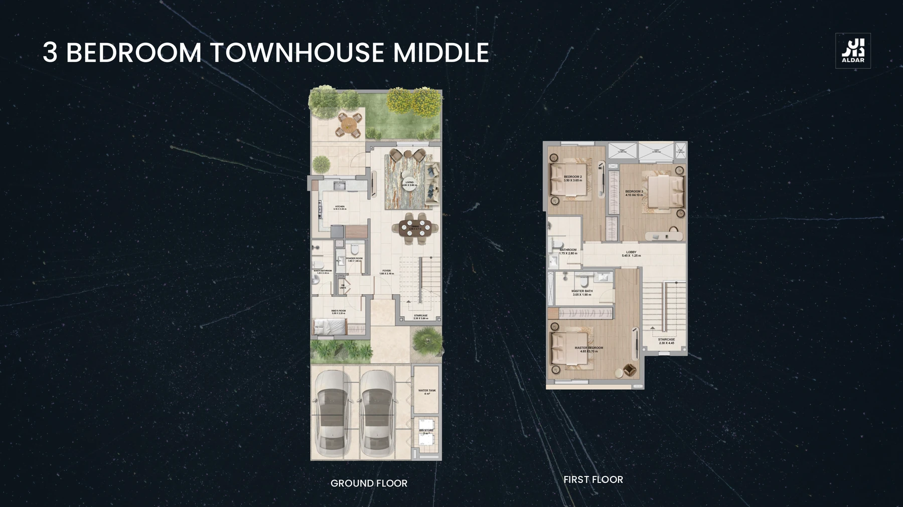 3 Bedroom Townhouse floor plan