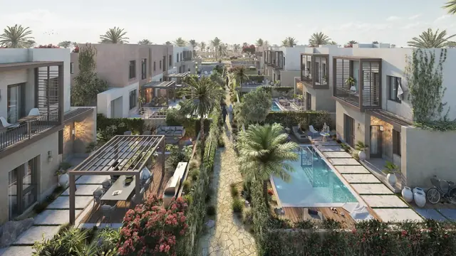 منازل تاون هاوس مع مسبح وحدائق في الجرف