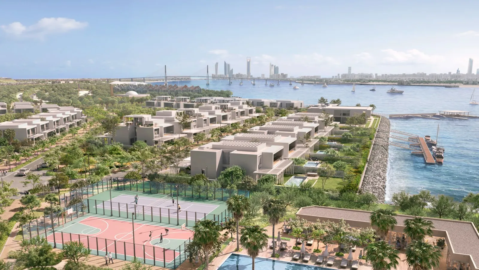 Bashayer community sports courts and waterfront