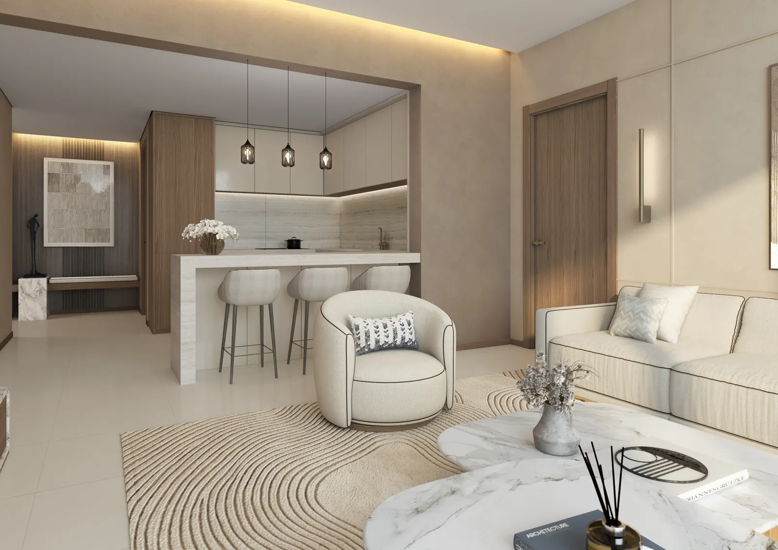 Open-plan living & kitchen