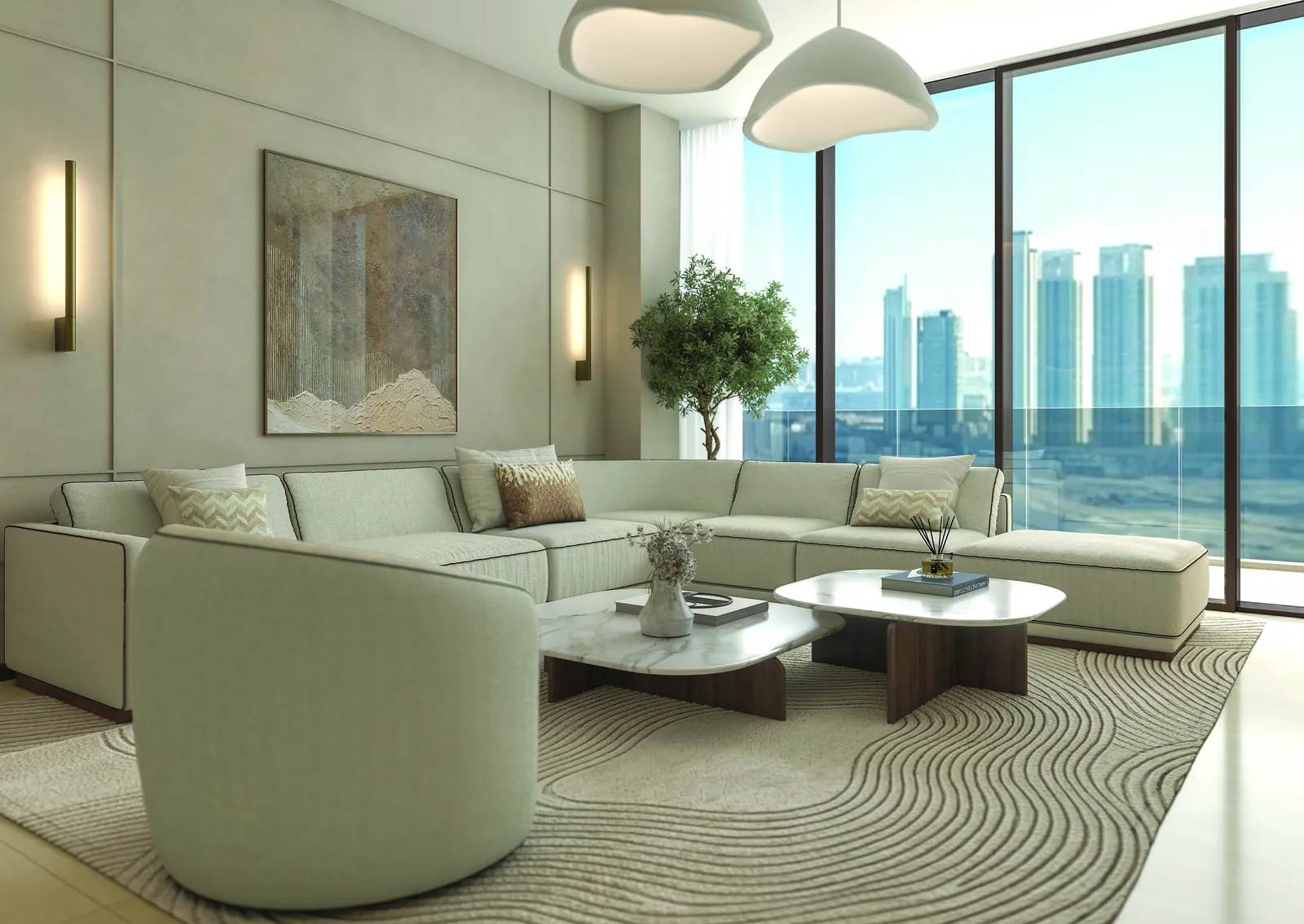 Living rooms in natural light
