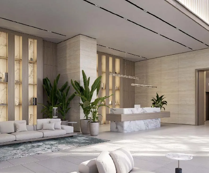The residence lobby