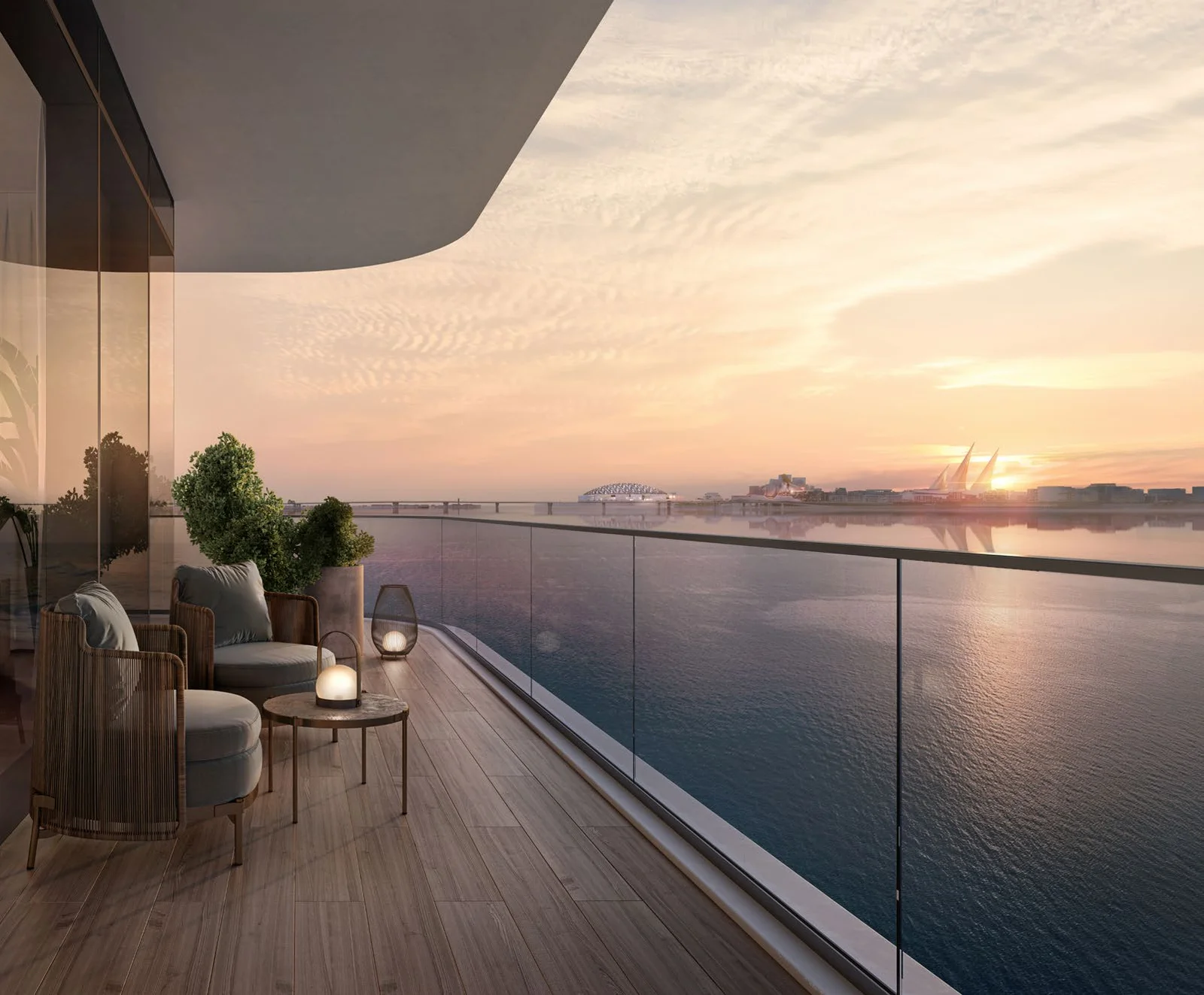 Sunset over the Arabian Gulf from a Sunstone balcony