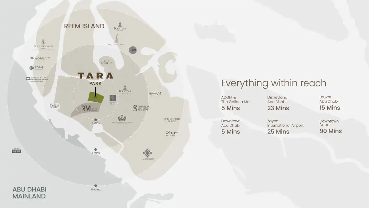 Tara Park location map Reem Island
