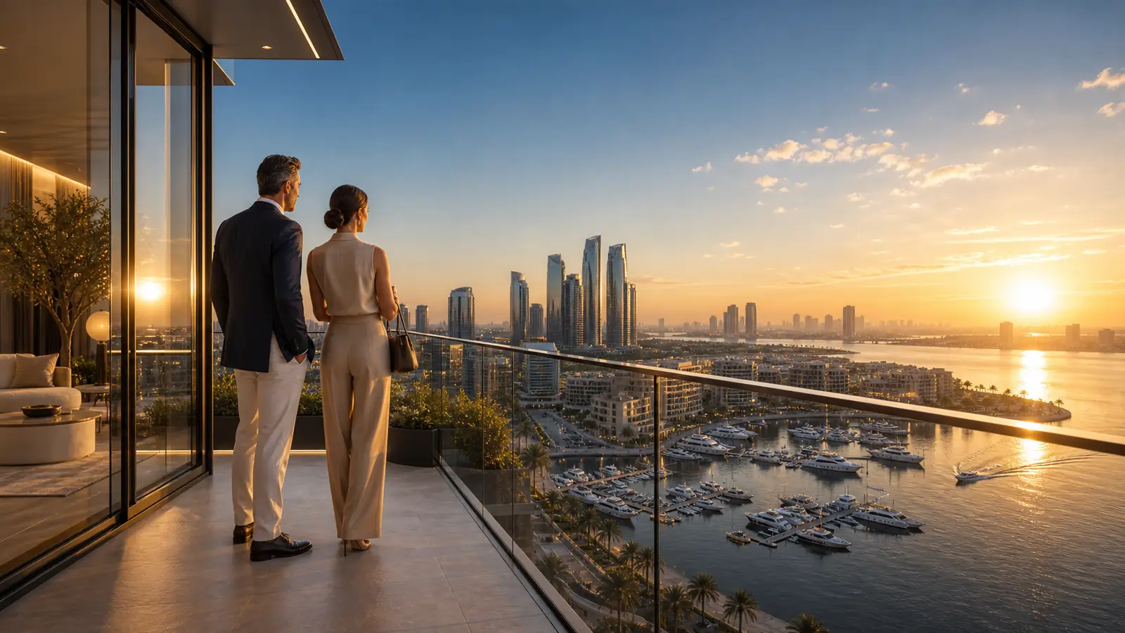 International buyer touring a UAE community in person