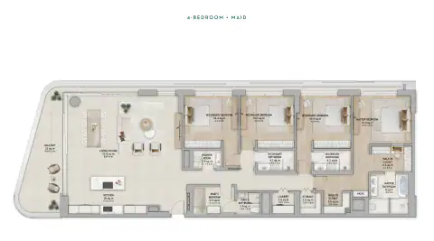 Floor plan of 4 Bedrooms