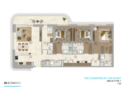 Floor plan of 3 Bedrooms