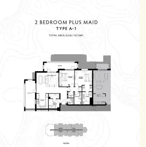Floor plan of 2 Bedrooms