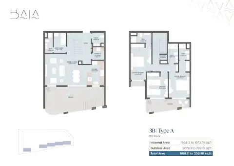 Floor plan of 3 Bedrooms
