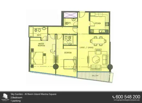 Floor plan of 2 Bedrooms
