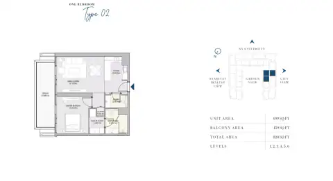 Floor plan of 1 Bedroom