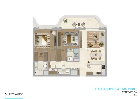 Floor plan of 2 Bedrooms