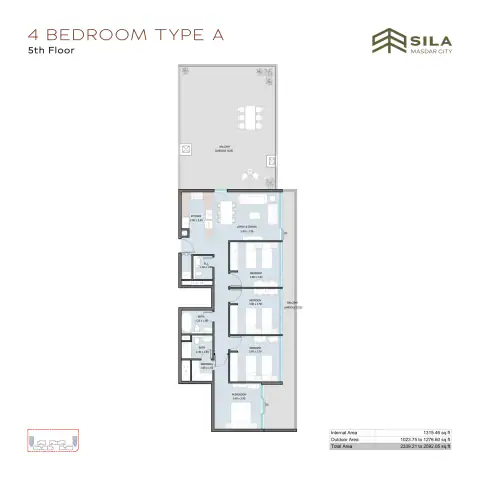 Floor plan of 4 Bedrooms