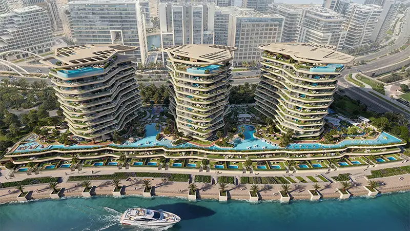 Aerial view of residences