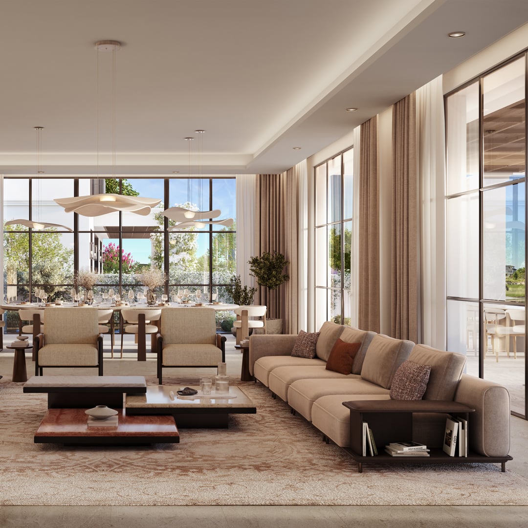 Living Room at Hudayriyat Golf Estates