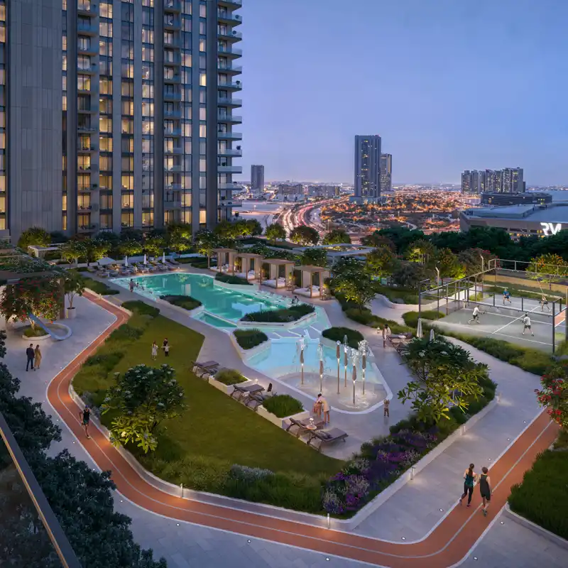 Tara Park pool aerial view